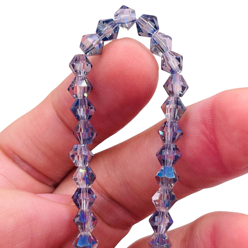 6mm Thunder Polish Glass Crystal Bicone Magic Blue