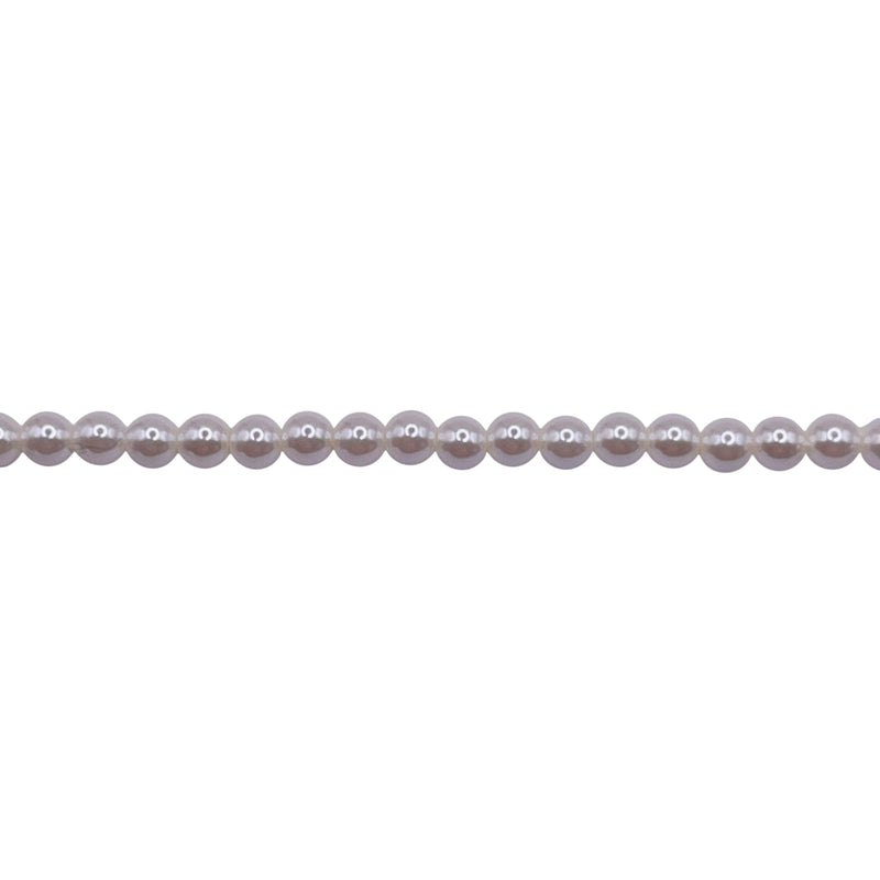 3mm Round Thunder Polish Glass Pearl Natural White