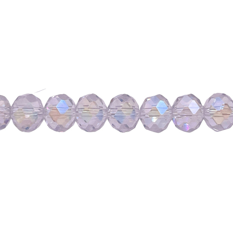 8mm Thunder Polish Glass Crystal Roundel Cut Clear AB