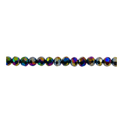 4mm Thunder Polish Glass Crystal Roundel Cut Rainbow Light