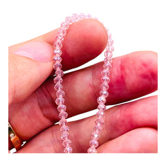 3mm Thunder Polish Glass Crystal Roundel Cut Rosaline AB