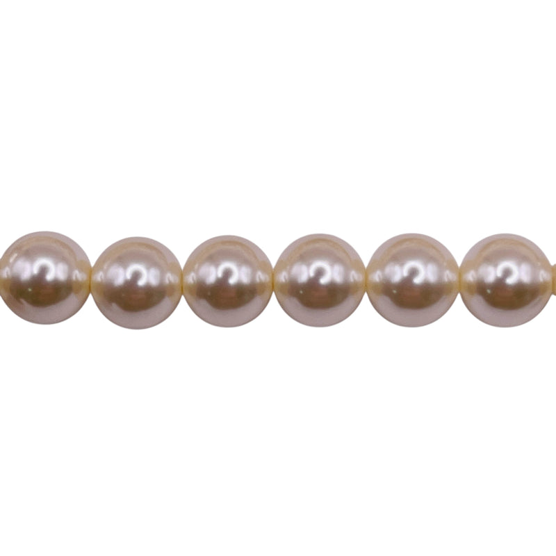8mm Round Thunder Polish Glass Pearl Light Gold