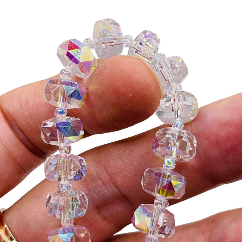10x6mm Barrel Cut Crystal AB