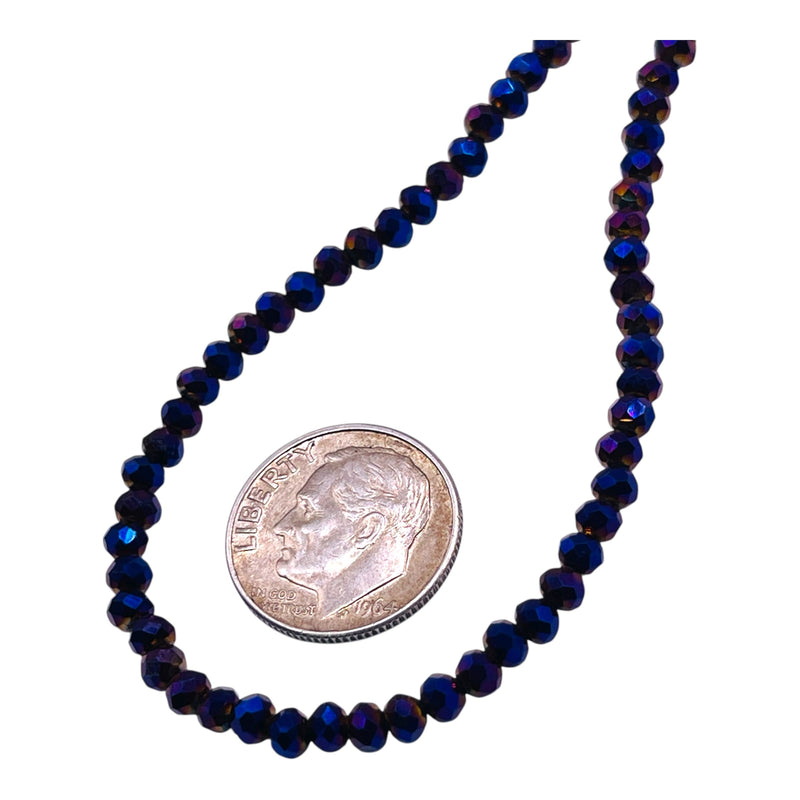 3mm Thunder Polish Glass Crystal Roundel Cut Purple Light