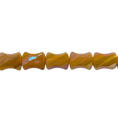 10x8mm Twisted Bow Tie Glass Crystal Banana Jade AB