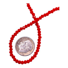 3mm Thunder Polish Glass Crystal Roundel Cut Lt. Ruby Jade