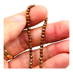 3mm Thunder Polish Glass Crystal Roundel Cut Copper