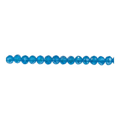 4mm Thunder Polish Glass Crystal Roundel Cut Med Aquamarine AB