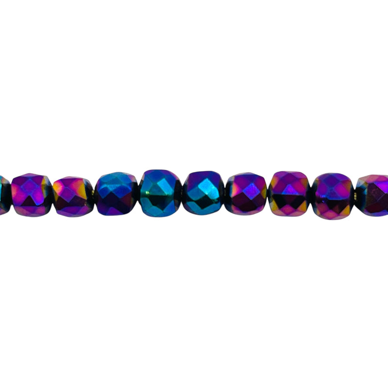 Beadorea Live: BL23 5x5mm Cube Hematite Rainbow