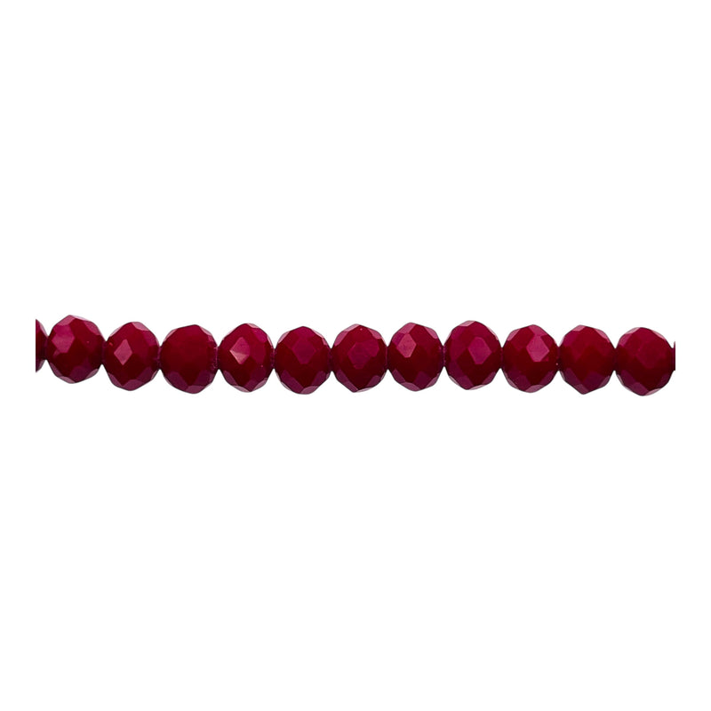 6mm Thunder Polish Glass Crystal Roundel Cut Ruby Jade