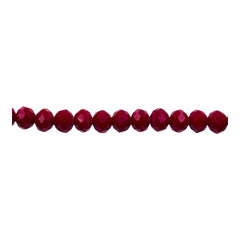 6mm Thunder Polish Glass Crystal Roundel Cut Ruby Jade