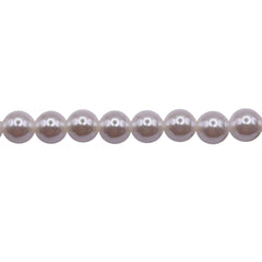 6mm Round Thunder Polish Glass Pearl Natural White