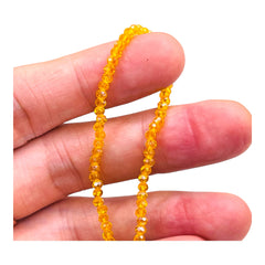 3mm Thunder Polish Glass Crystal Roundel Cut Yellow Gold AB