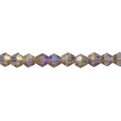 6mm Thunder Polish Glass Crystal Bicone Silver Champagne AB
