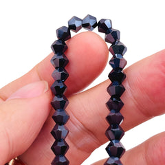 6mm Thunder Polish Glass Crystal Bicone Gun Metal