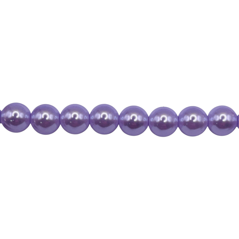 6mm Round Thunder Polish Glass Pearl Lavender