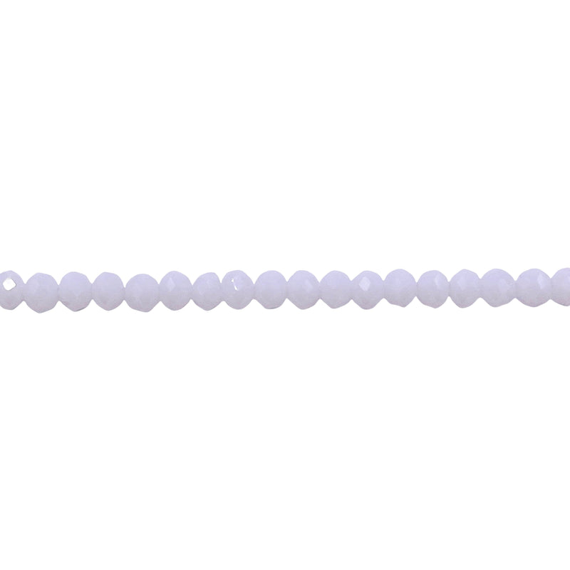 3mm Thunder Polish Glass Crystal Roundel Cut White Jade
