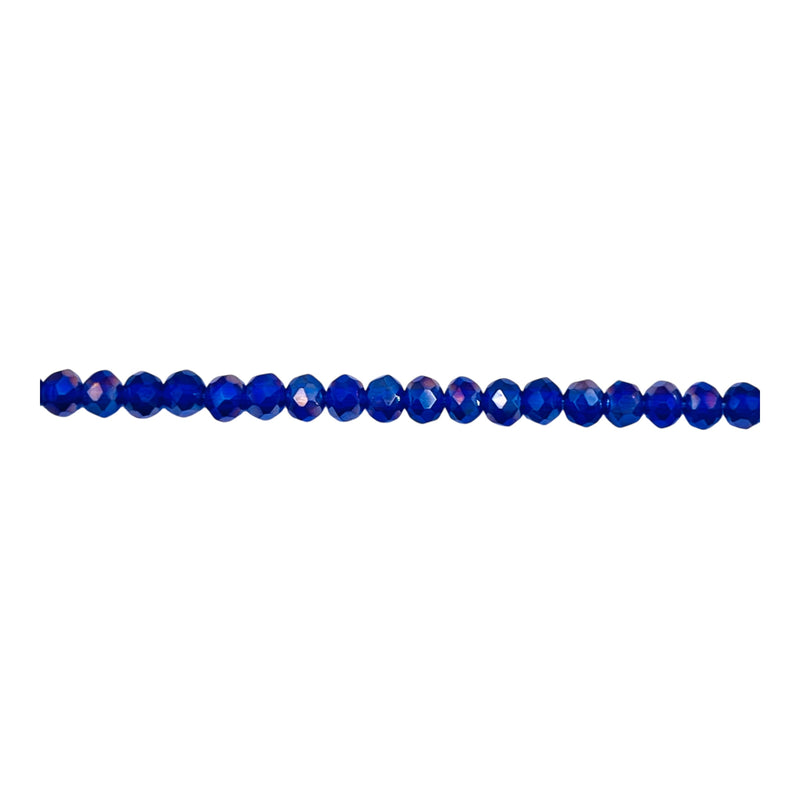 3mm Thunder Polish Glass Crystal Roundel Cut Dark Sapphire AB