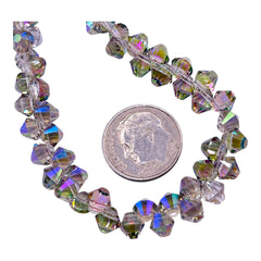 6mm Thunder Polish Glass Crystal Bicone Top Drilled Magic Purple