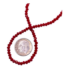 3mm Thunder Polish Glass Crystal Roundel Cut Ruby Jade