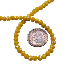 4mm Thunder Polish Glass Crystal Roundel Cut Banana Jade AB