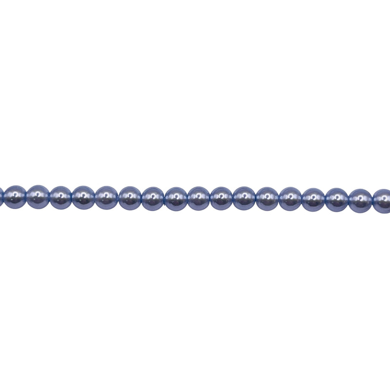 3mm Round Thunder Polish Glass Pearl Blue