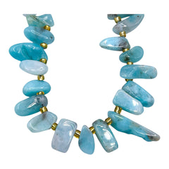 9-13mm Chips Amazonite side drilled
