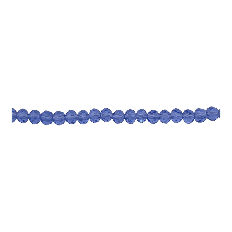3mm Thunder Polish Glass Crystal Roundel Cut Lt Sapphire