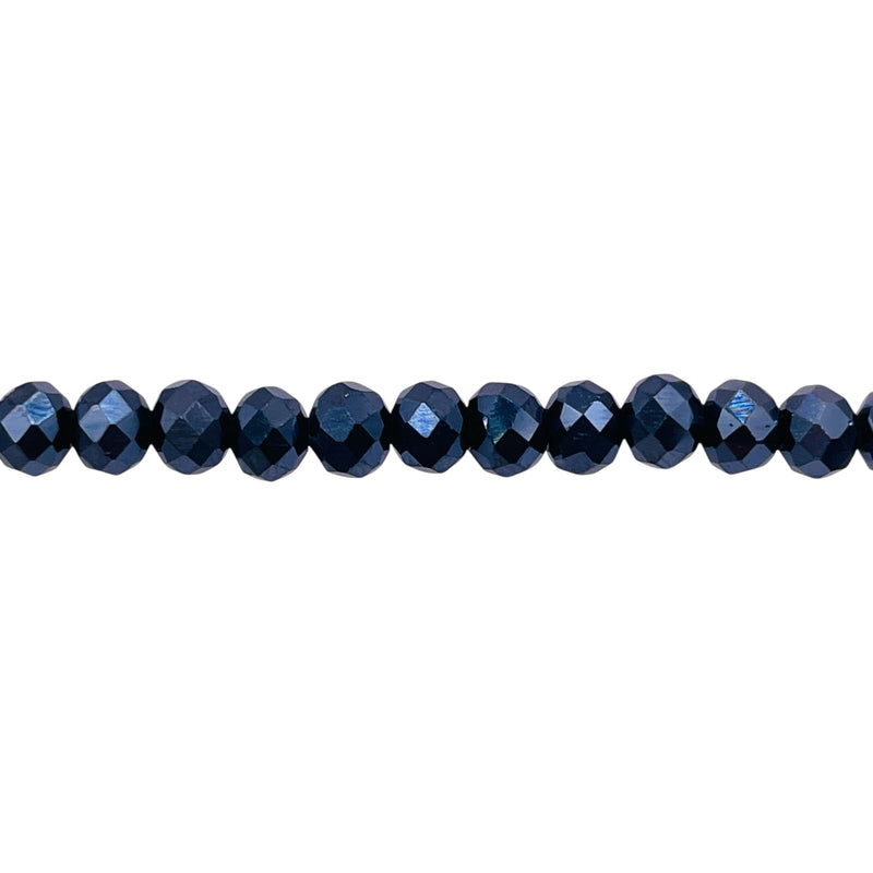 6mm Thunder Polish Glass Crystal Roundel Cut Gun Metal