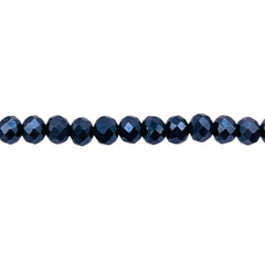 6mm Thunder Polish Glass Crystal Roundel Cut Gun Metal