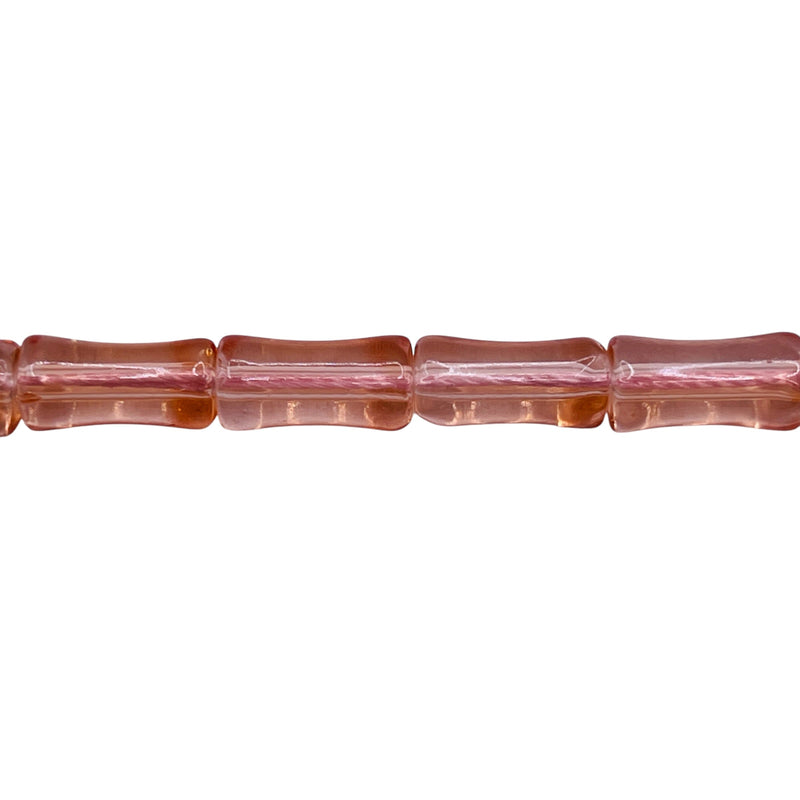 12x6mm Bamboo Glass Crystal Peach