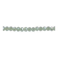4mm Thunder Polish Glass Crystal Roundel Cut Green Jade AB