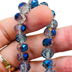 10mm Thunder Polish Glass Crystal Roundel Cut Magic Blue