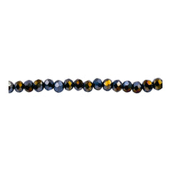 4mm Thunder Polish Glass Crystal Roundel Cut Jet AB