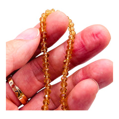 4mm Thunder Polish Glass Crystal Roundel Cut Gold Champagne