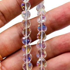 8mm Heart Glass Crystal Clear AB