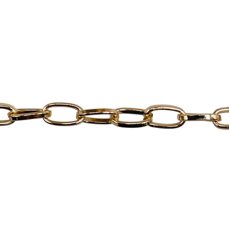 Losolo 9x5mm Stainless Steel Chain 18K Gold Plated