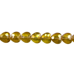 8mm Heart Glass Crystal Lime AB