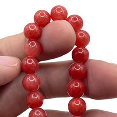 Dyed Jade Round Red