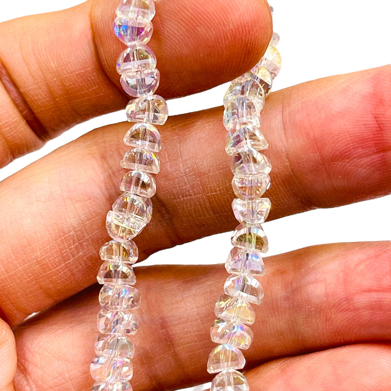 6mm Crescent Glass Crystal Clear Super AB