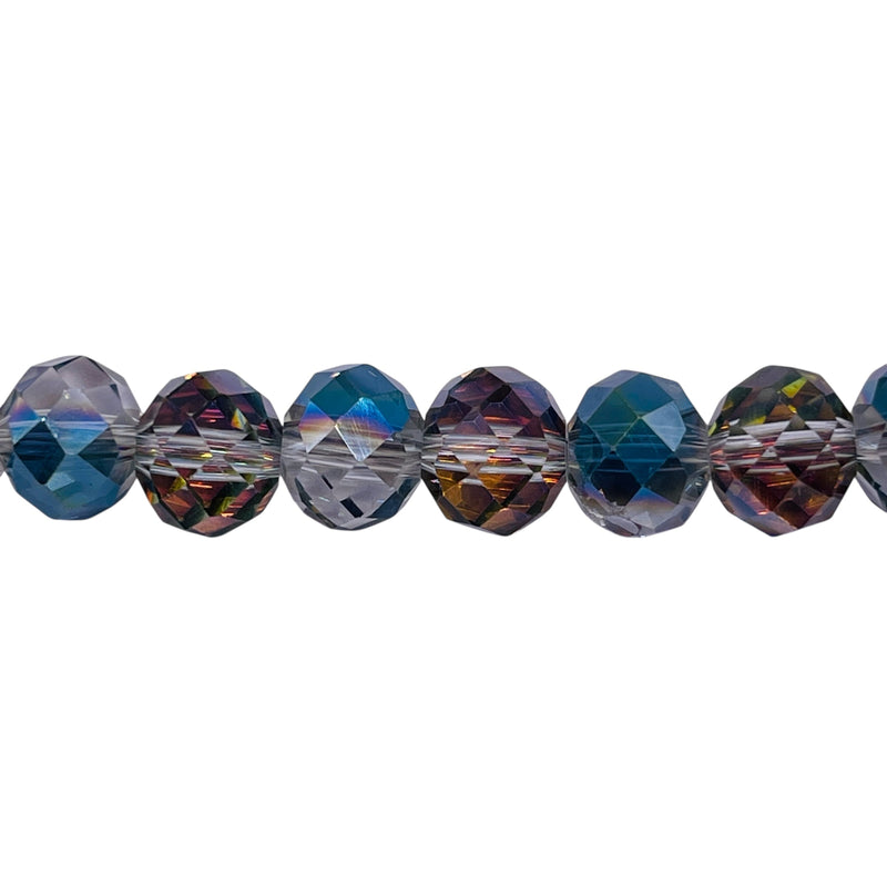 12mm Roundel Cut Glass Crystal Violet Dream