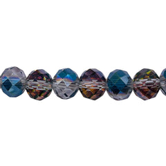 10mm Roundel Cut Glass Crystal Violet Dream