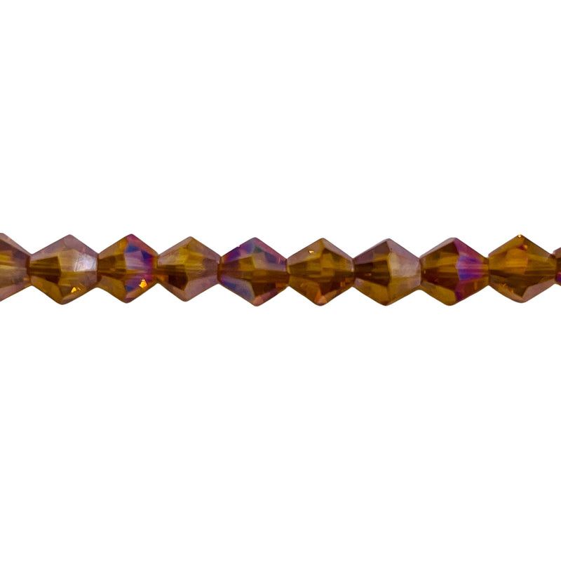 6mm Thunder Polish Glass Crystal Bicone Topaz AB