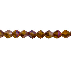 6mm Thunder Polish Glass Crystal Bicone Topaz AB