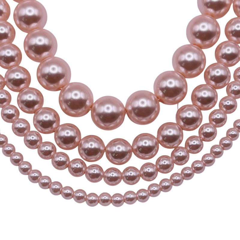 4mm Round Thunder Polish Glass Pearl Pink