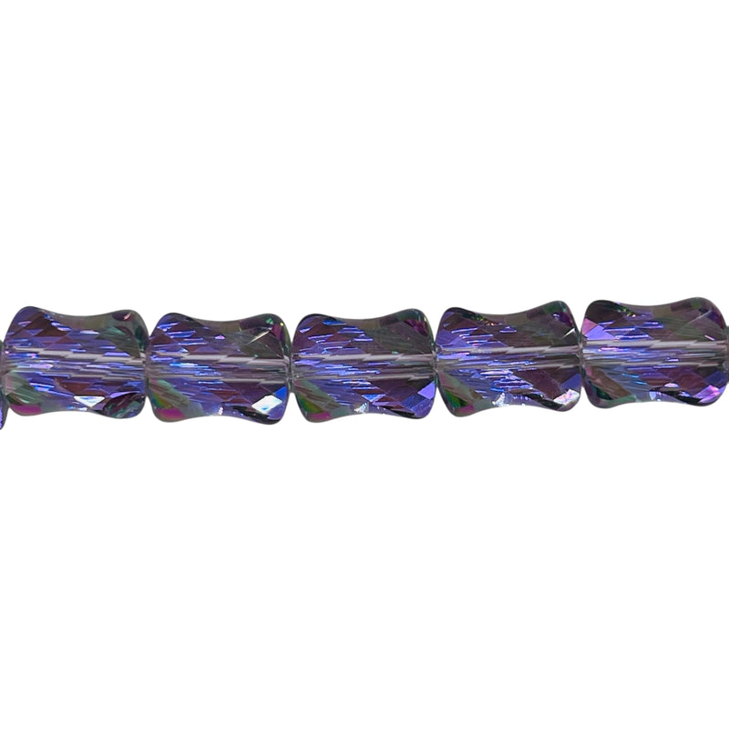10x8mm Twisted Bow Tie Glass Crystal Magic Purple