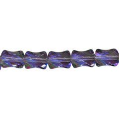 10x8mm Twisted Bow Tie Glass Crystal Magic Purple