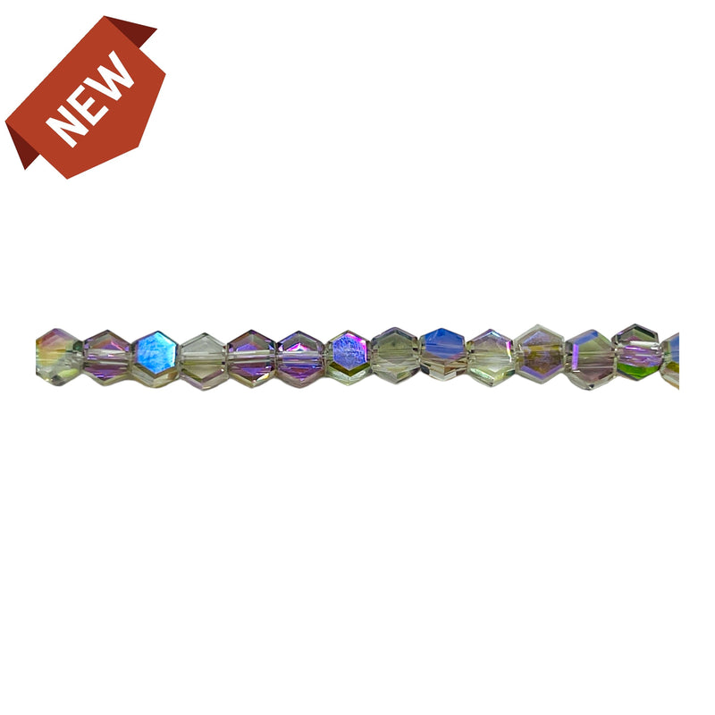 5mm Hexagon Glass Crystal Magic Purple Light