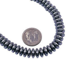 Beadorea Live: BL48 8mm Round Disc Hematite Rhodium