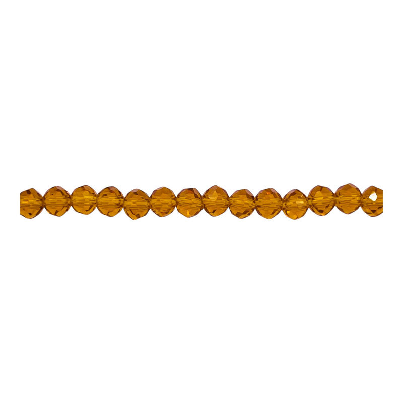 4mm Thunder Polish Glass Crystal Roundel Cut Topaz
